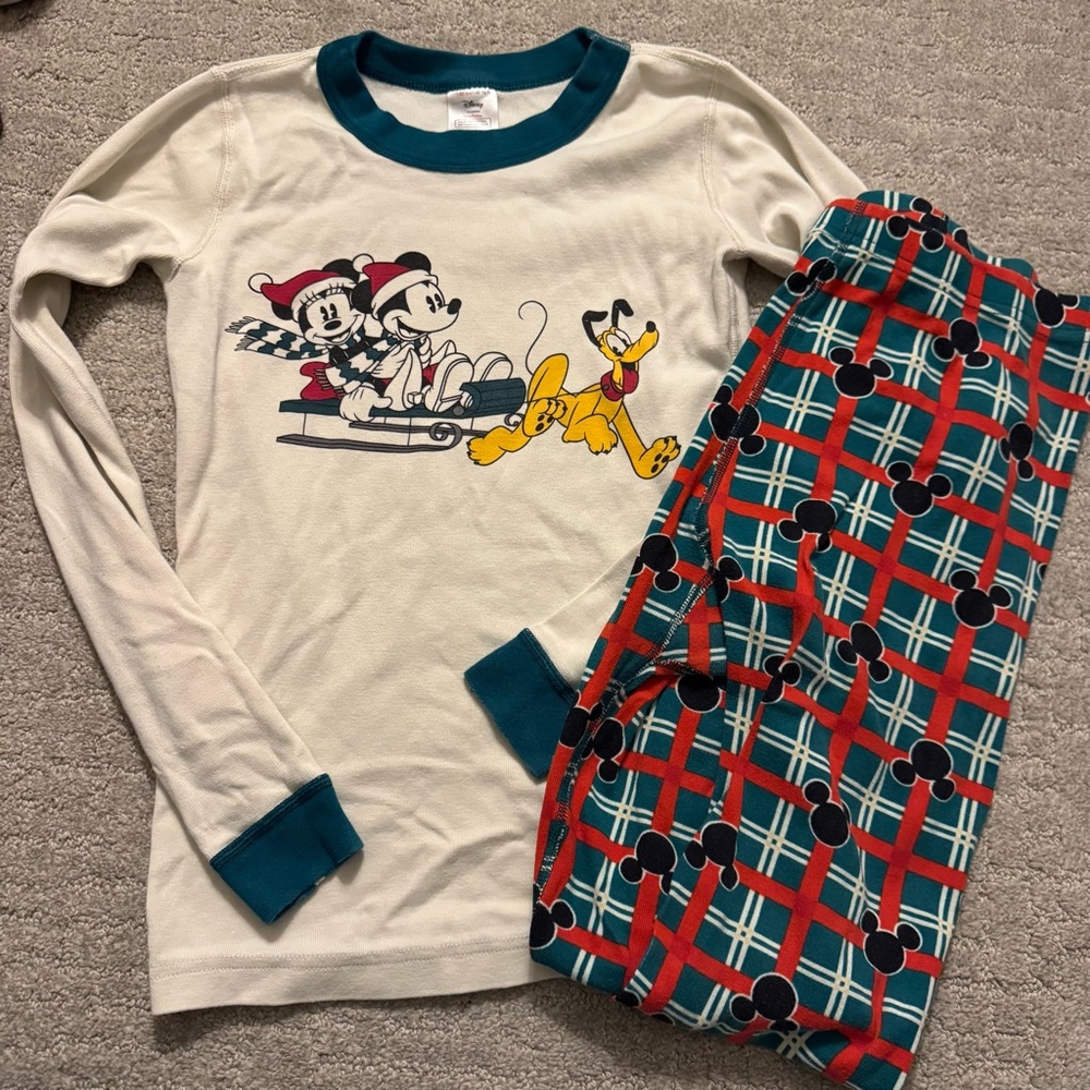 Hanna Andersson Mickey & Minnie Disney Kids Long Johns 150cm/US 12 EUC